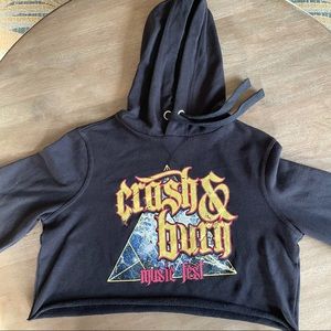 Crash and Burn Music Fest Crop Sweatshirt